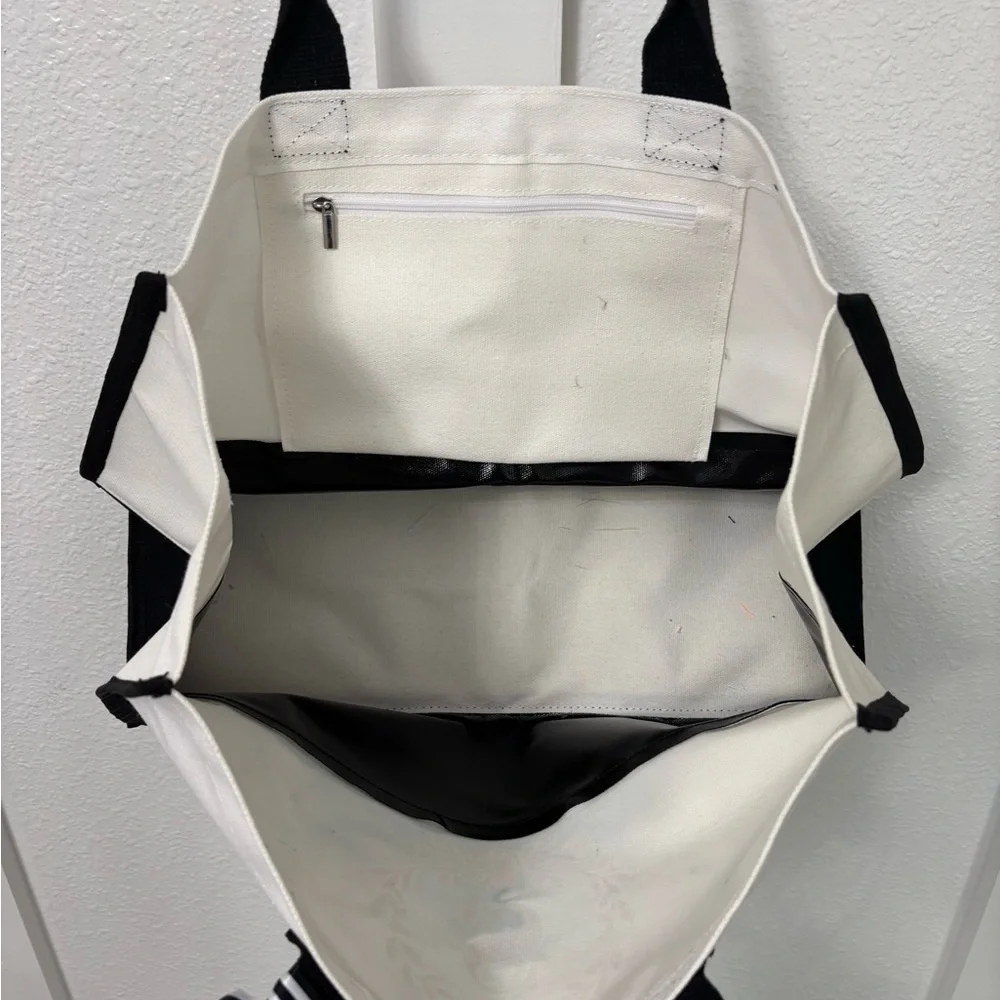 NWOT Black and White Tote Bag with S Monogram